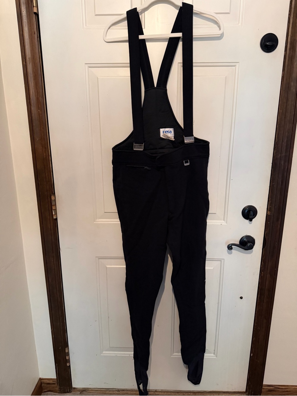 FERA vintage Men’s Black Bib Ski Pants with Suspenders